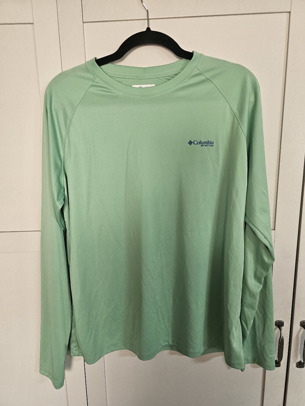 Columbia PFG Mens XL Omni-Shade Long Sleeve Fishing Shirt Mint Green Performance
